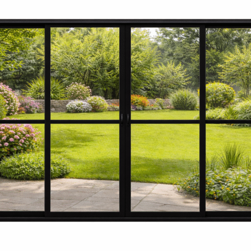 Ventana Balcón Alto Tránsito 400X200 CM– Aluminio Herrero Negro | 3 o 4 Hojas