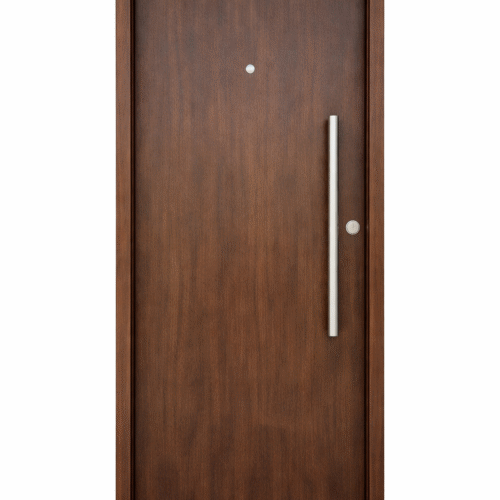 Puerta PAVIR Lisa Caoba – Antibarreta | Elegancia Clásica y Seguridad Reforzada