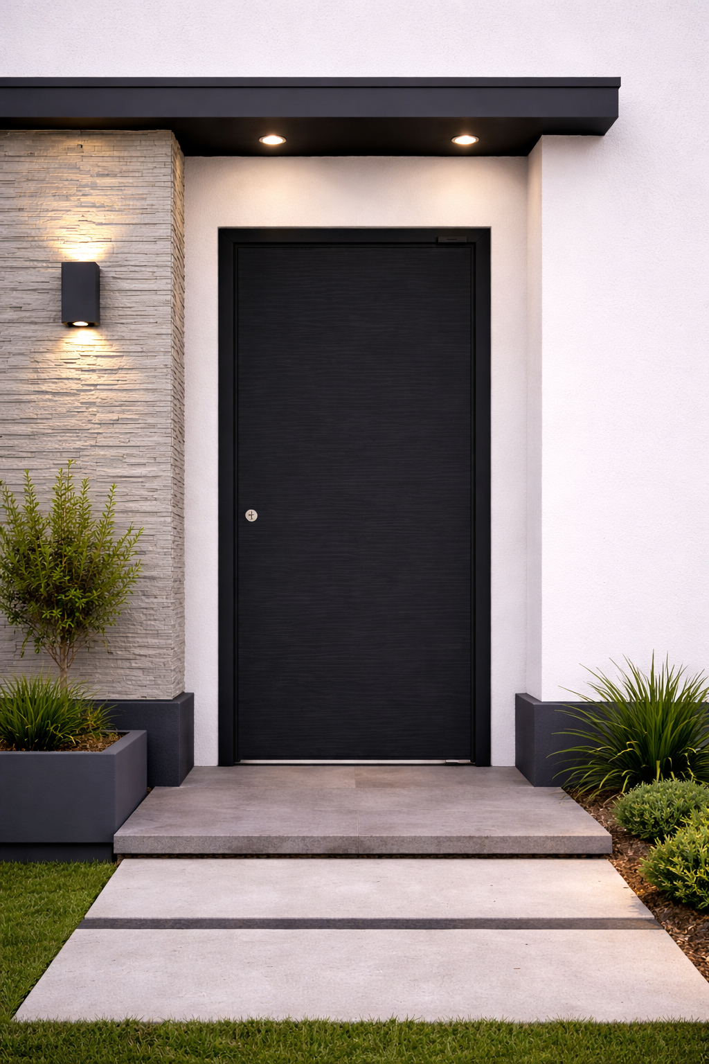 Puerta PIVOTANTE Texturada Negra PAVIR – Diseño Moderno y Apertura de Alta Gama - Imagen 2