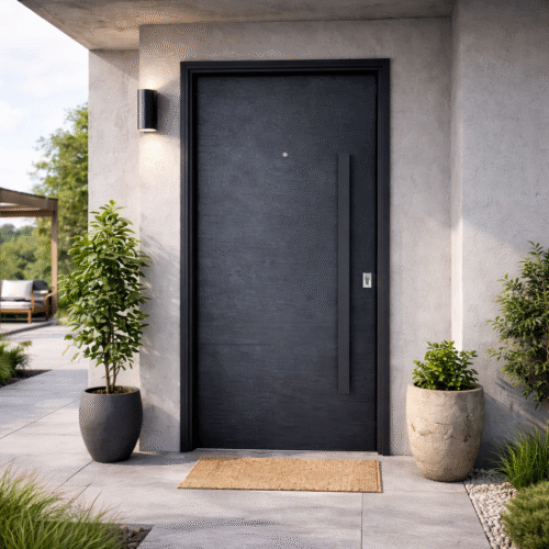 Puerta PAVIR Texturada Negra Antibarreta – Seguridad Reforzada y Diseño Moderno